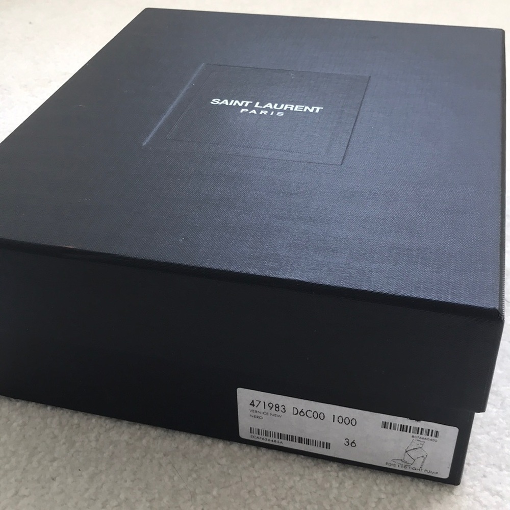 BNIB RARE Saint Laurent YSL Anja Crystal Sock Pumps Patent Black 36 - Picture 8 of 8